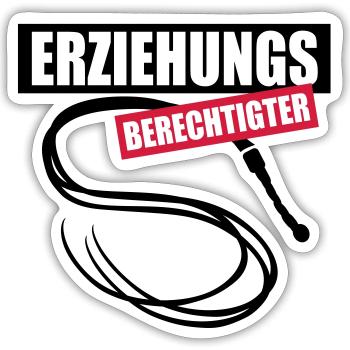 63 Erziehungs-Berechtigter Peitsche - Sticker Größe S (10 x 10 cm) - Mattweiß - Vorne