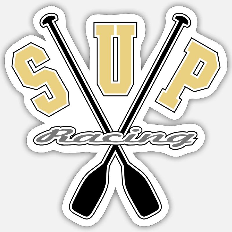 Course de SUP - Sticker taille S (10 x 10 cm) - blanc mat