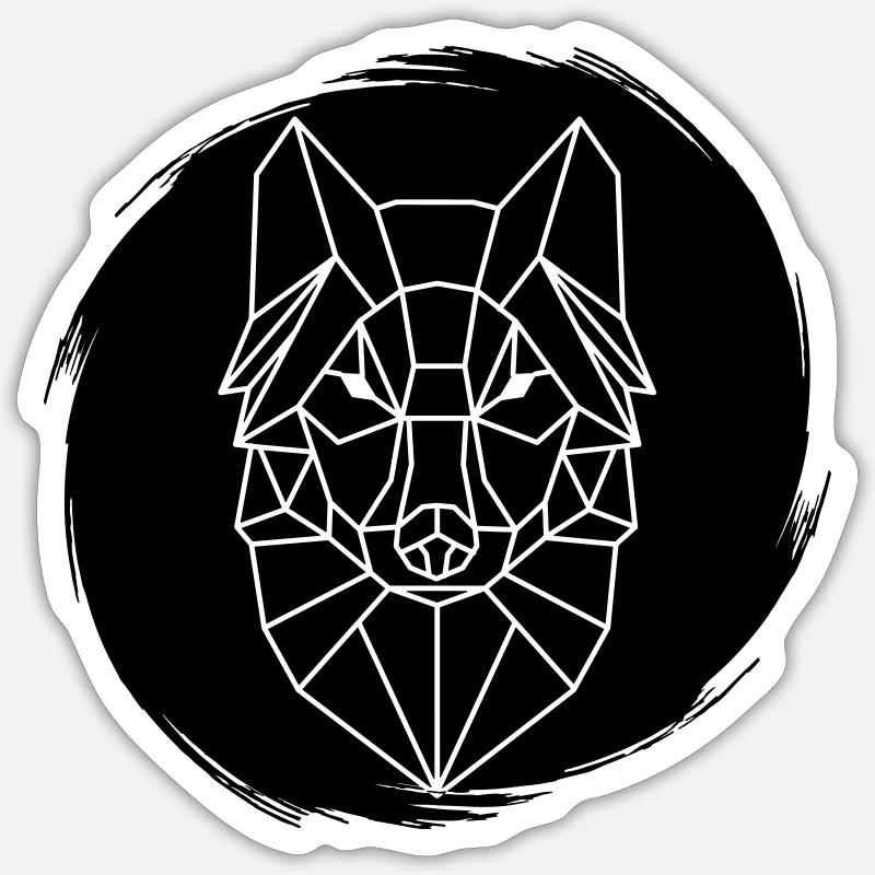 Wolf grunge - Sticker size S (10 x 10 cm) - white matte