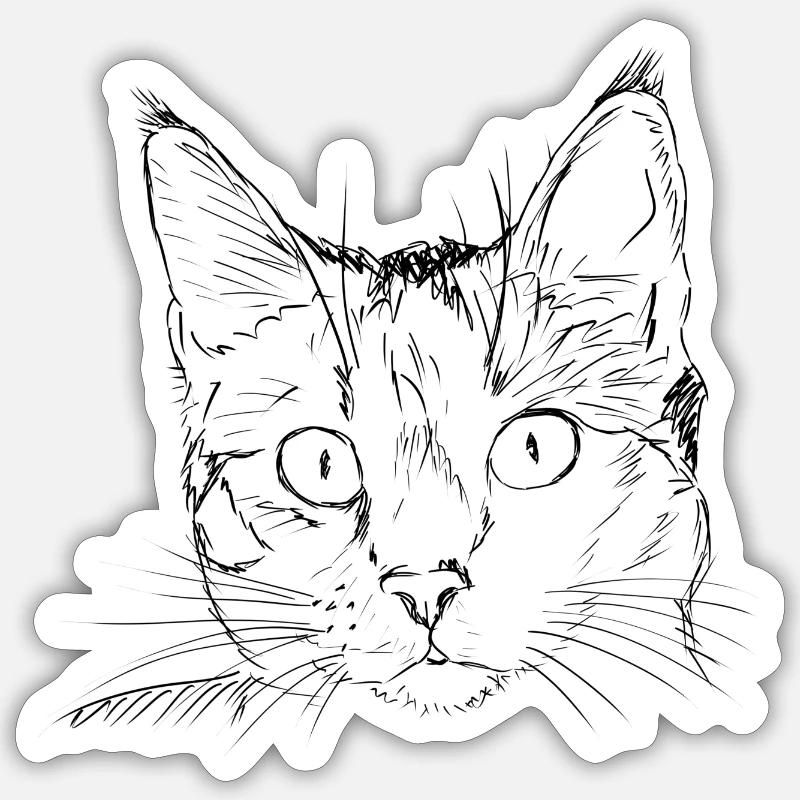 cat - Sticker size S (10 x 10 cm) - white matte