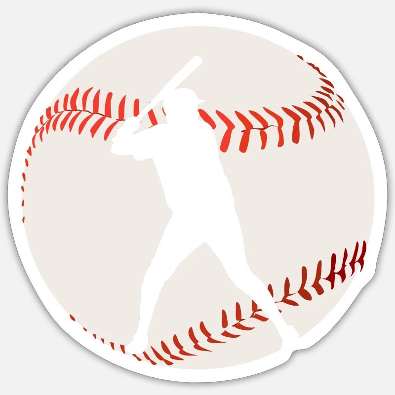 Cool base-ball design - Sticker taille S (10 x 10 cm) - blanc mat