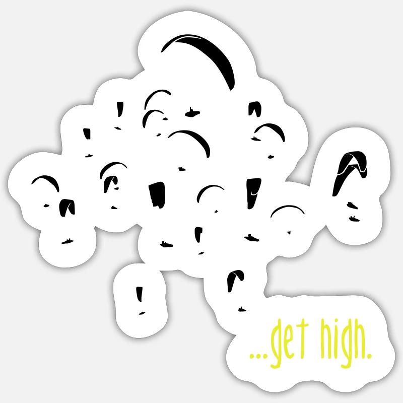 paragliding ...get high! Sticker Größe S (10 x 10 cm)