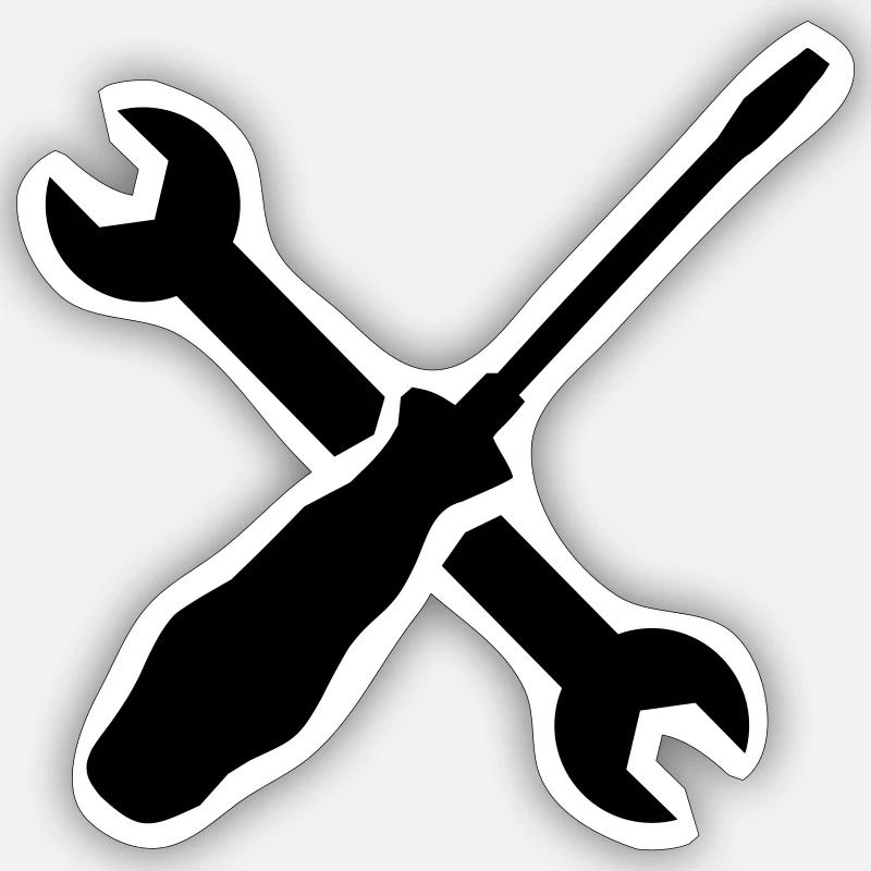Screwdriver wrench - Sticker size S (10 x 10 cm) - white matte