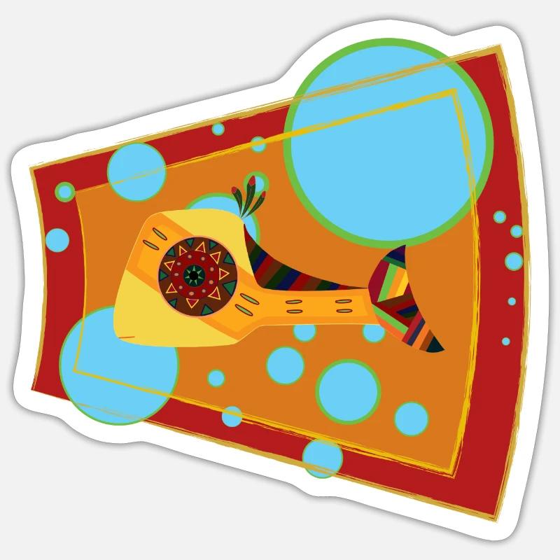 Lachs - Sticker Größe S (10 x 10 cm) - Mattweiß