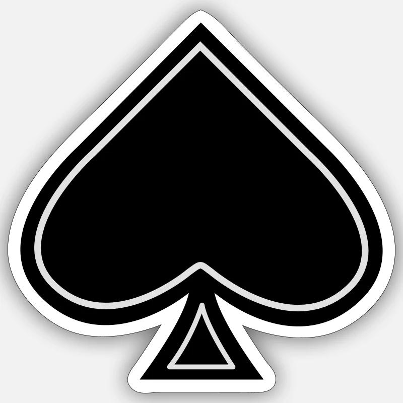 as de pique - Sticker taille S (10 x 10 cm) - blanc mat