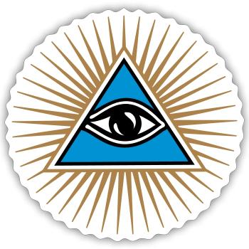 All seeing eye, ancient mystery school symbol, - Sticker size S (10 x 10 cm) - white matte - Front