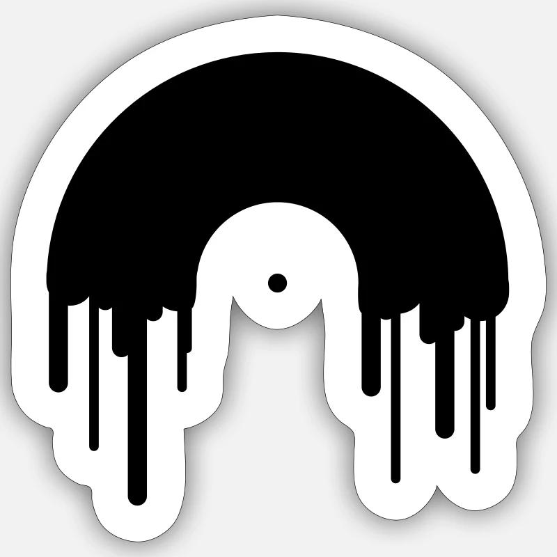record_disc - Sticker taille S (10 x 10 cm) - blanc mat