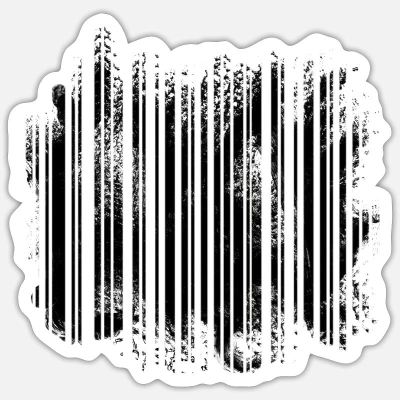 Optical illusion barcode that resembles a forest Sticker size S (10 x 10 cm)