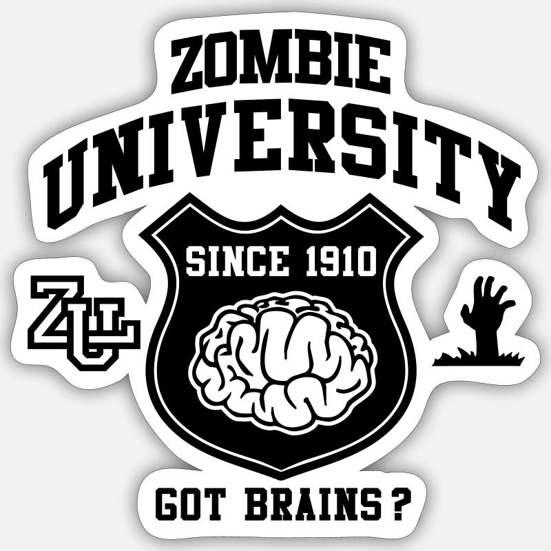 Zombie University Sticker Größe S (10 x 10 cm)