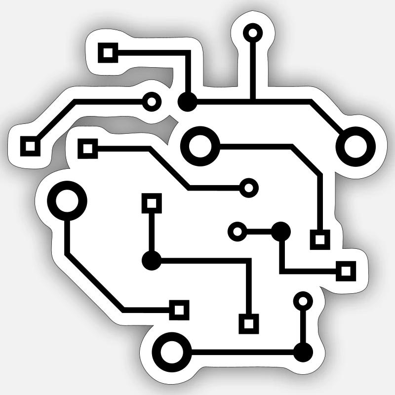logo cool schaltkreis draht daten microchip kreisl Sticker Größe S (10 x 10 cm)