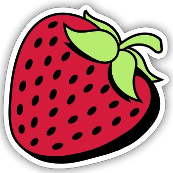 strawberry fruity delicious fruit berries hunger eat - Sticker size S (10 x 10 cm) - white matte - Front