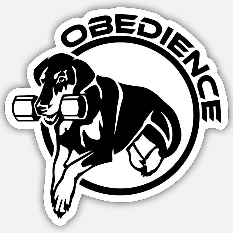 453 Dobermann Obedience - Sticker Größe S (10 x 10 cm) - Mattweiß