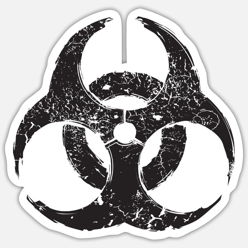 Biohazard - Grunge Texture - Sticker Größe S (10 x 10 cm) - Mattweiß
