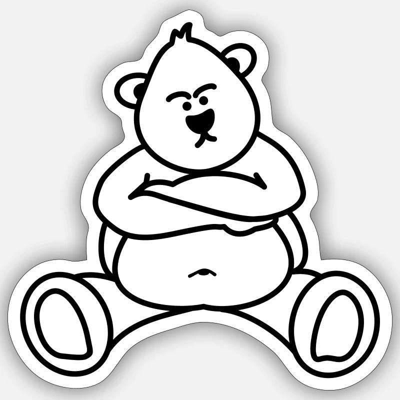 Offensé Ours / Ours [v1 1c] Sticker taille S (10 x 10 cm)