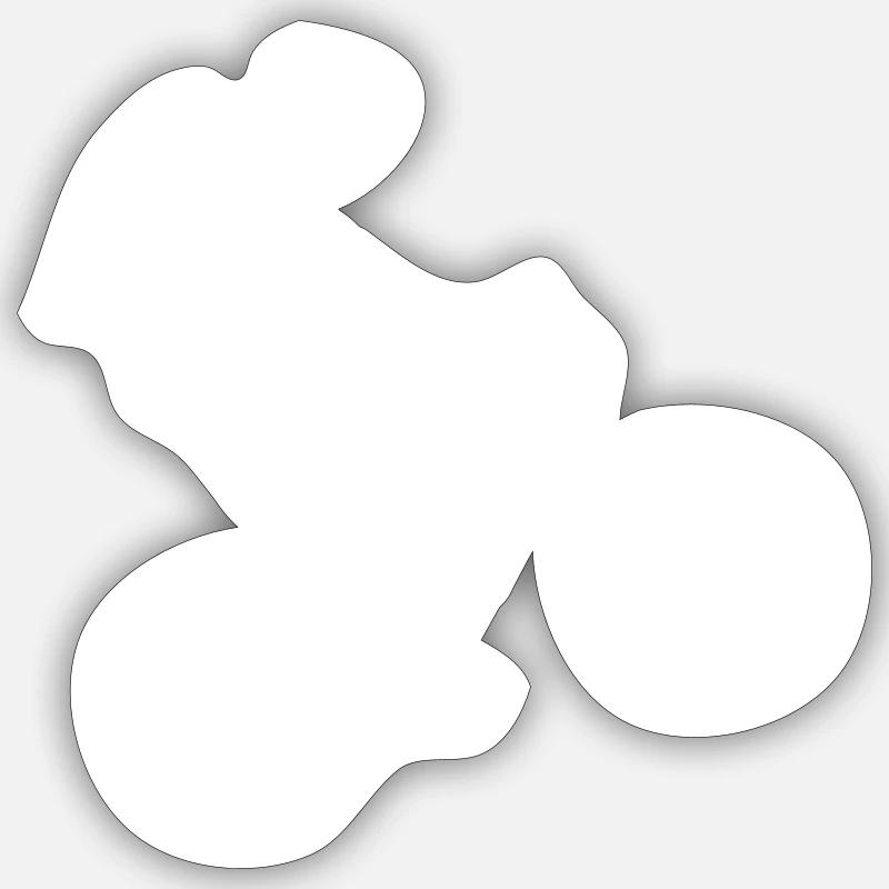 Biker - Sticker taille S (10 x 10 cm) - blanc mat