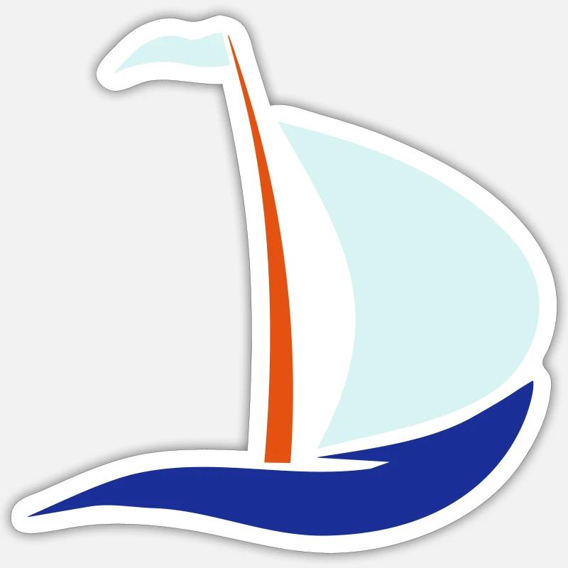 bateau à voile Sticker taille S (10 x 10 cm)