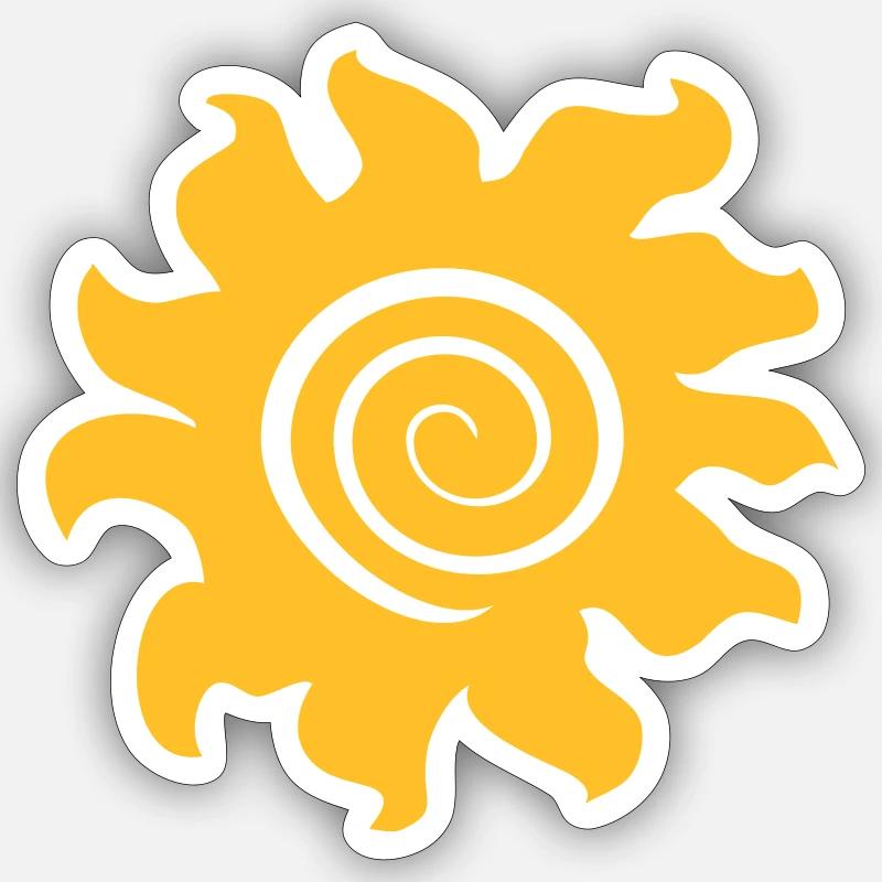 soleil - Sticker taille S (10 x 10 cm) - blanc mat