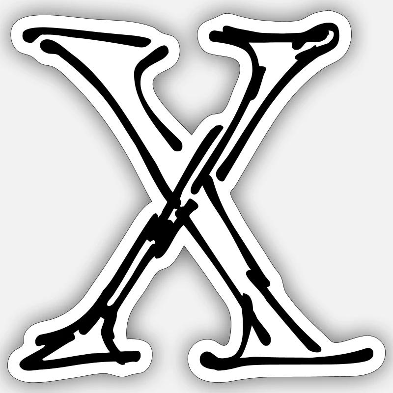 X Sketch - Sticker Größe S (10 x 10 cm) - Mattweiß