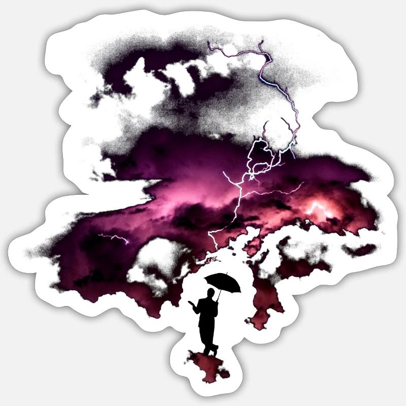Orage éclair - Sticker taille S (10 x 10 cm) - blanc mat