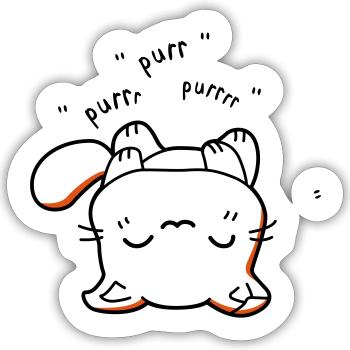 Kitten kawaii purr - Sticker size S (10 x 10 cm) - white matte - Front