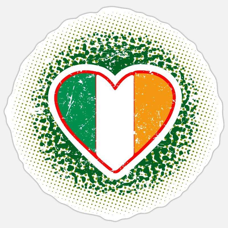 Irlande - Sticker taille S (10 x 10 cm) - blanc mat