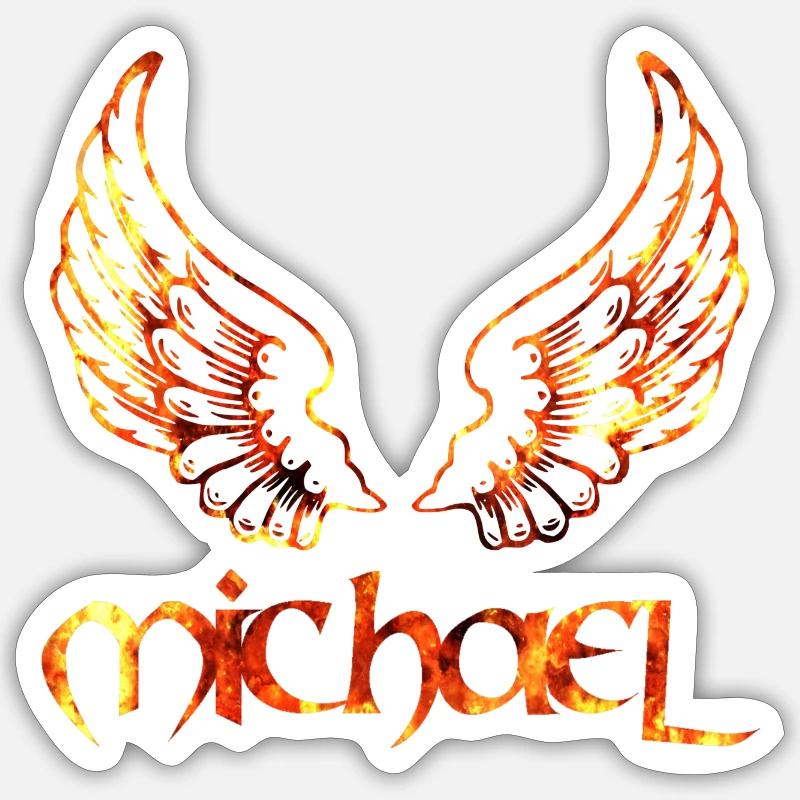 archangel michael fire - Sticker size S (10 x 10 cm) - white matte