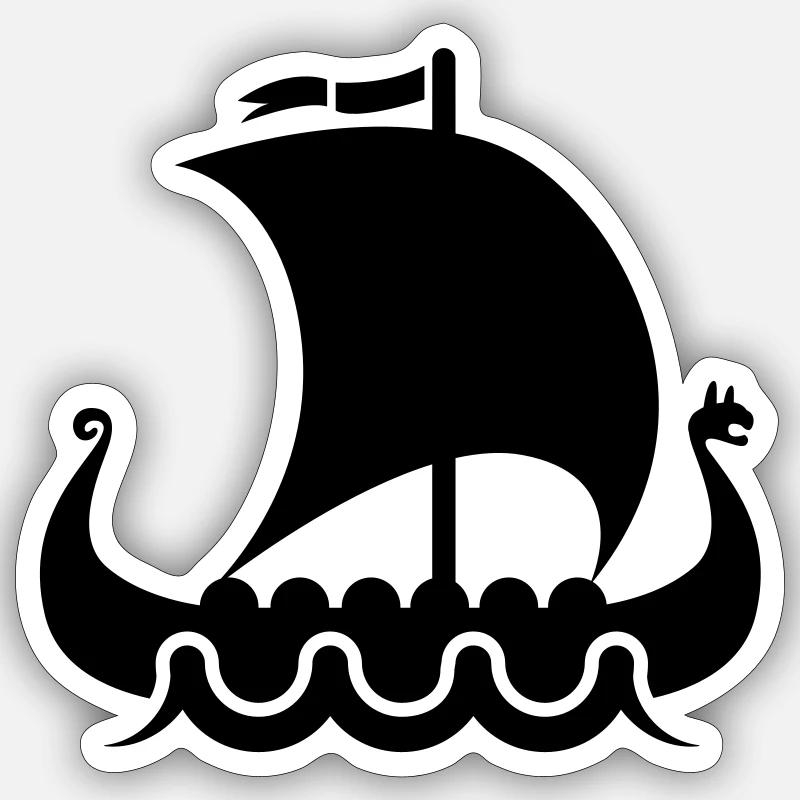 viking vikinger - Sticker størrelse S (10 x 10 cm) - mat hvid
