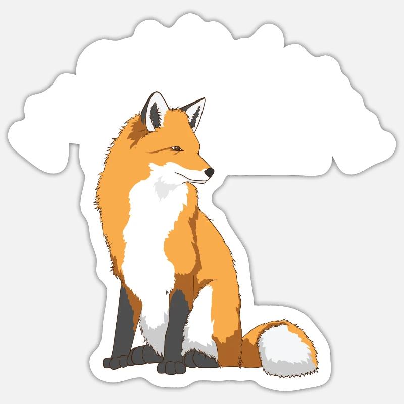 Fuchs Seelentier - Sticker Größe S (10 x 10 cm) - Mattweiß