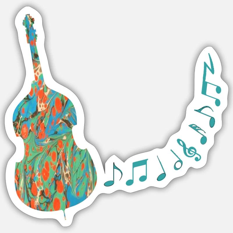 contrebasse e 4 Sticker taille S (10 x 10 cm)