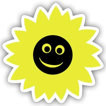sunflower - Sticker size S (10 x 10 cm) - white matte - Front