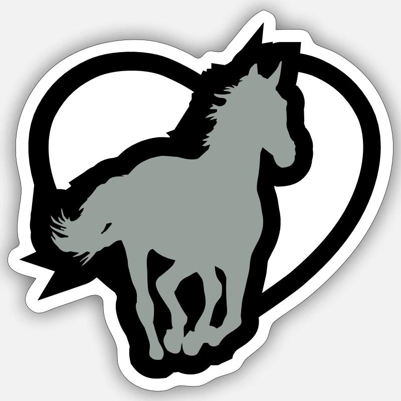 Cheval - Sticker taille S (10 x 10 cm) - blanc mat