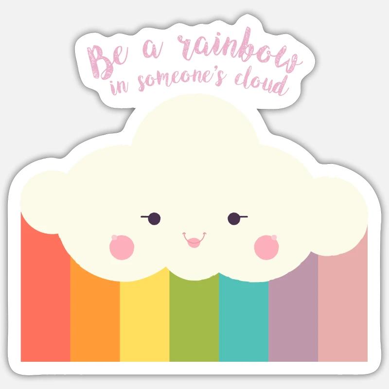Be a Rainbow - Sticker Größe S (10 x 10 cm) - Mattweiß