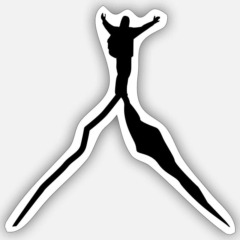 Bergsteiger - Sticker Größe S (10 x 10 cm) - Mattweiß