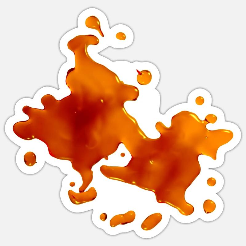 Une goutte de caramel - Sticker taille S (10 x 10 cm) - blanc mat