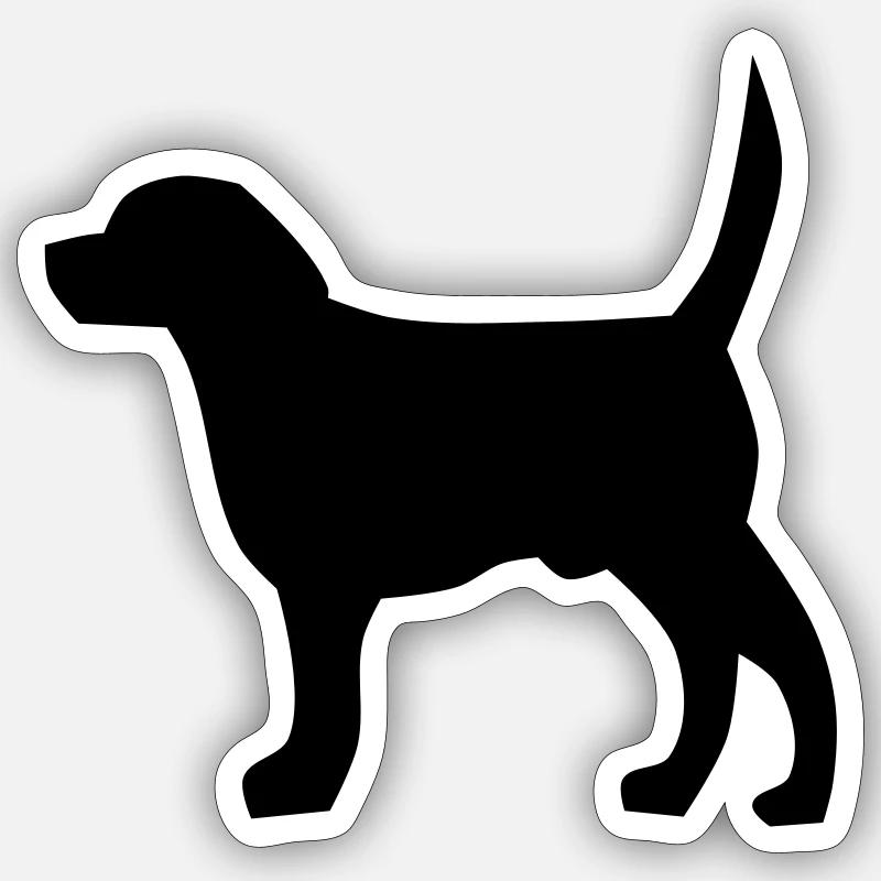 Cane - Sticker taille S (10 x 10 cm) - blanc mat