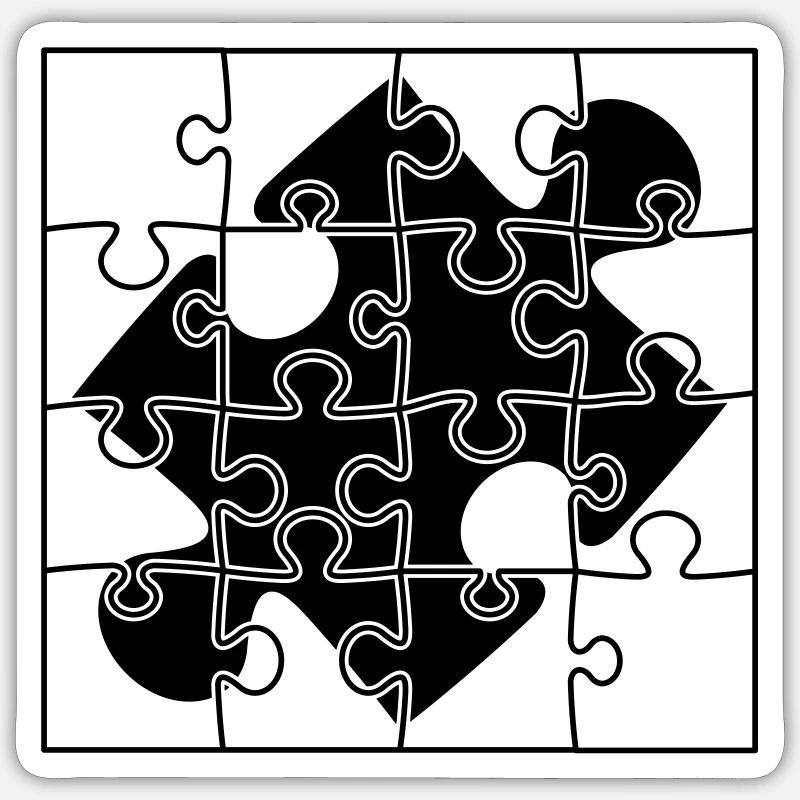 pièce de puzzle pièce de puzzle pièce de puzzle pu - Sticker taille S (10 x 10 cm) - blanc mat