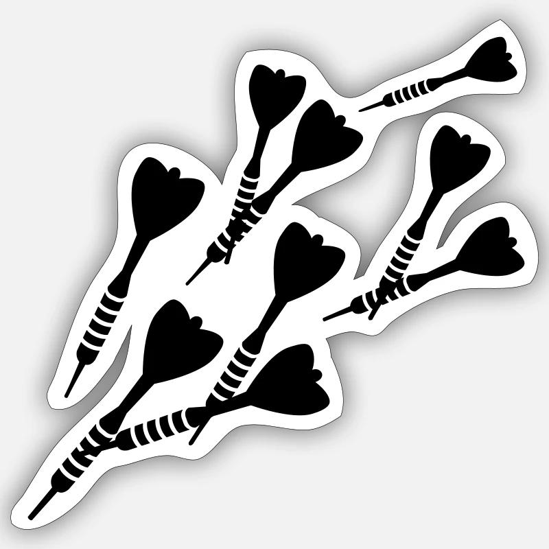 Darts - Sticker Größe S (10 x 10 cm) - Mattweiß