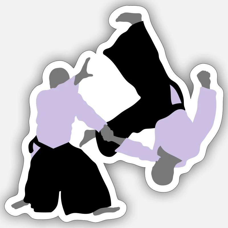 Aikido - Sticker Größe S (10 x 10 cm) - Mattweiß