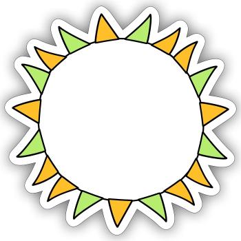 colorful garland circle ring round frame party dekora - Sticker size S (10 x 10 cm) - white matte - Front