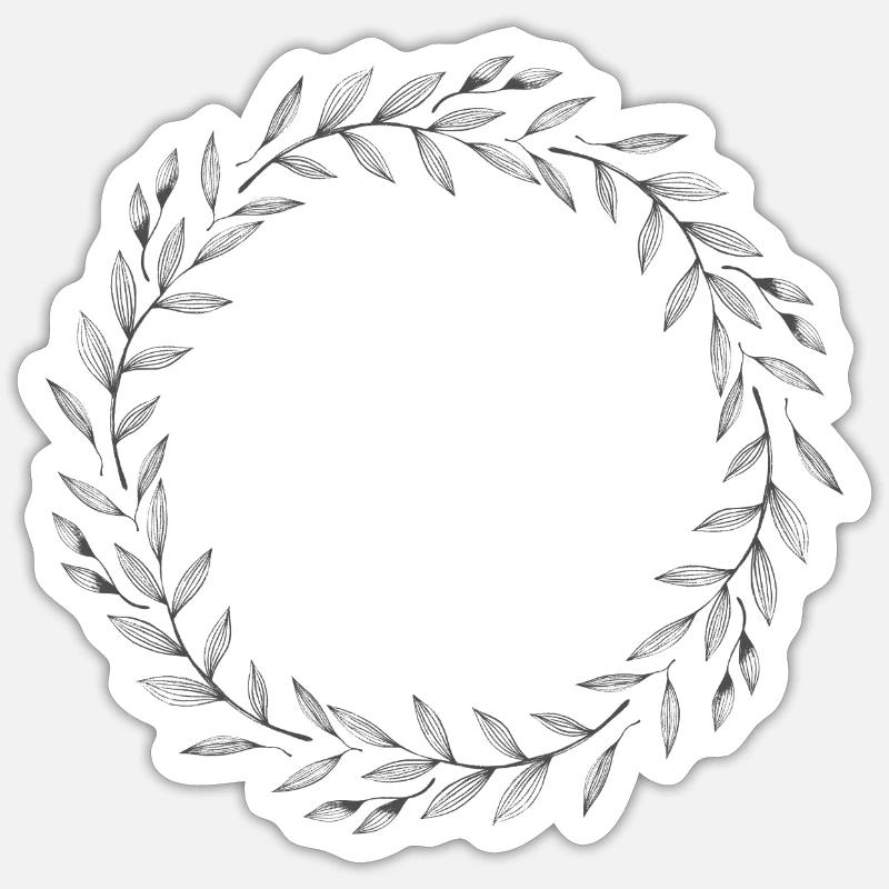 feuillage - Sticker taille S (10 x 10 cm) - blanc mat