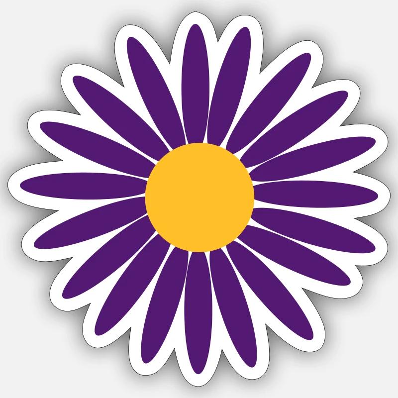 fleur pourpre Sticker taille S (10 x 10 cm)