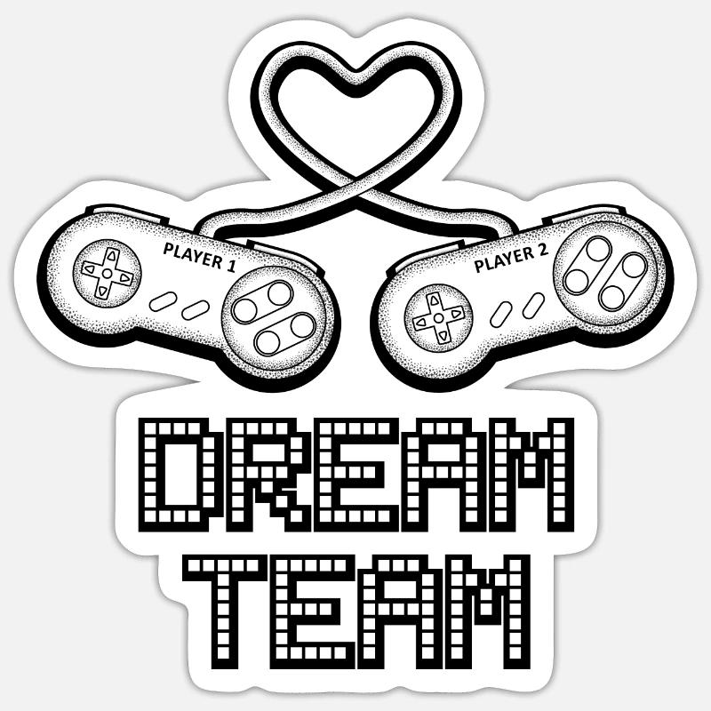 DreamTeam Controller B - Sticker size S (10 x 10 cm) - white matte