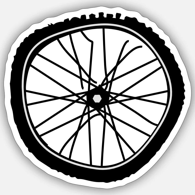 A broken bicycle tire Sticker size S (10 x 10 cm)