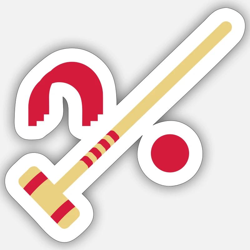 Croquet - Sticker taille S (10 x 10 cm) - blanc mat