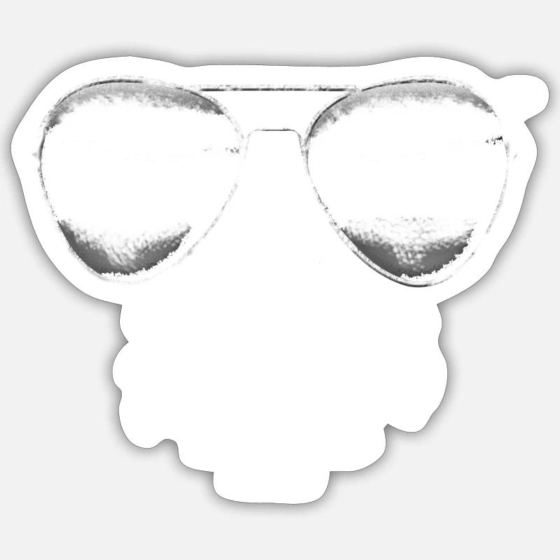 Gorilla mit Sonnenbrille - Sticker Größe S (10 x 10 cm) - Mattweiß