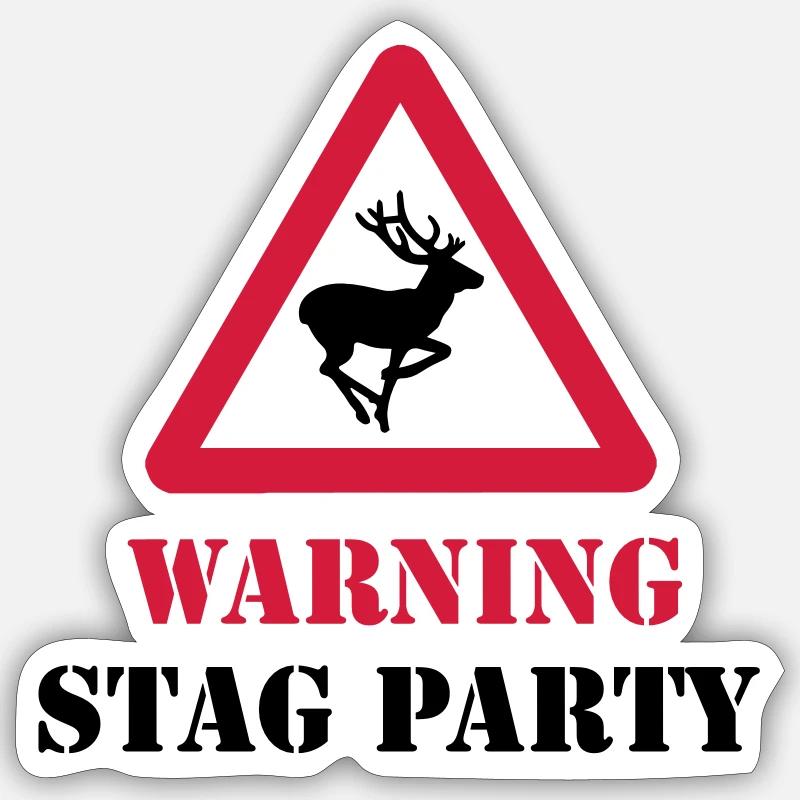 Stag Party - Sticker taille S (10 x 10 cm) - blanc mat