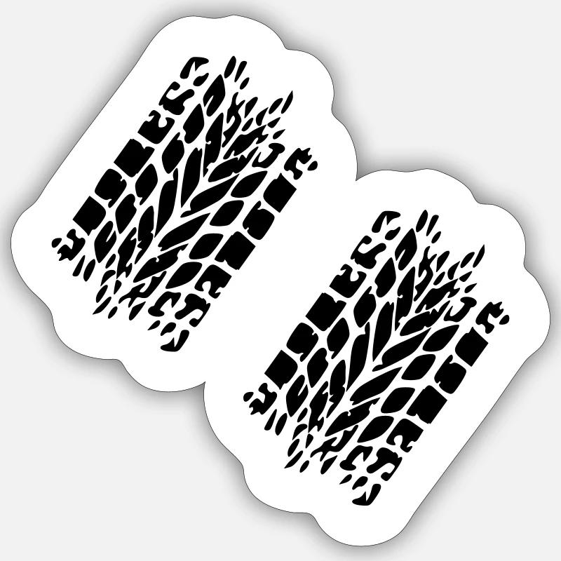 Pneu - Sticker taille S (10 x 10 cm) - blanc mat