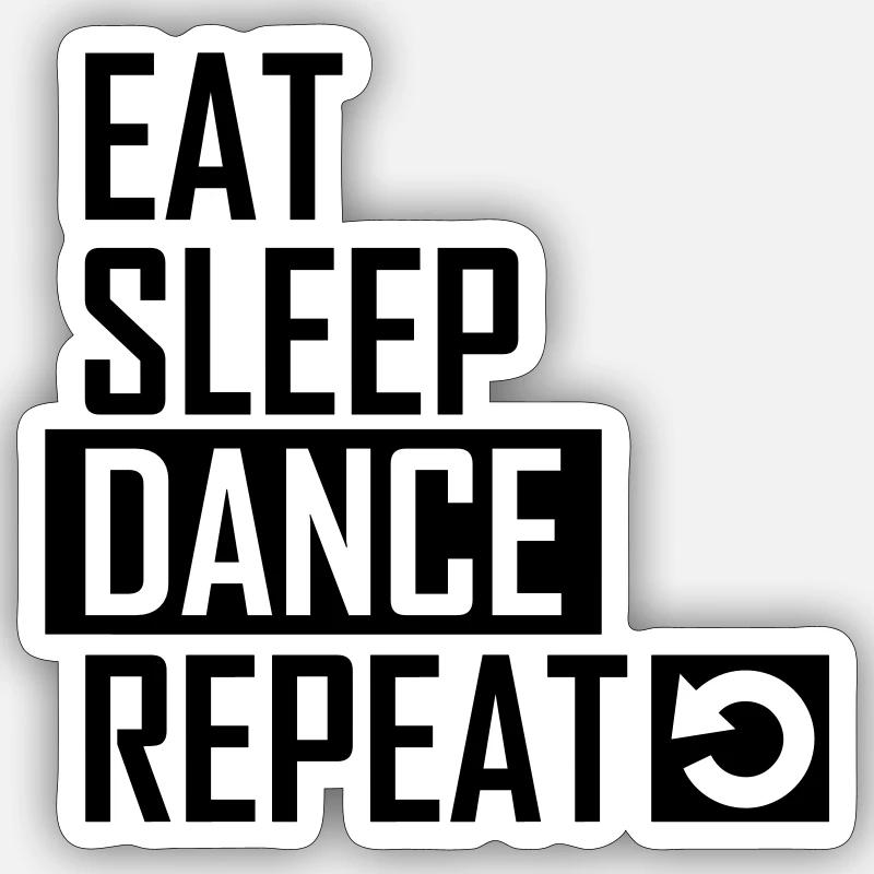 dance - Sticker taille S (10 x 10 cm) - blanc mat