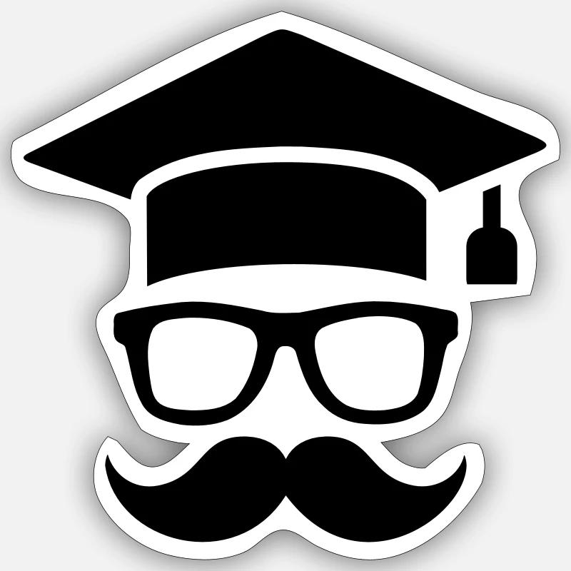 Étudiant - Sticker taille S (10 x 10 cm) - blanc mat