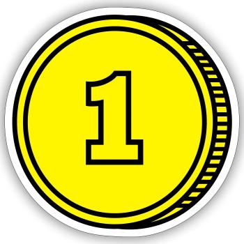 coin - Sticker size S (10 x 10 cm) - white matte - Front
